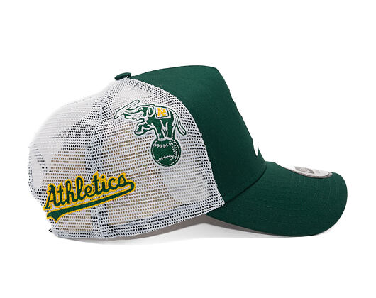 Kšiltovka New Era - MLB Mesh Patch 9FORTY Trucker - Oakland Athletics - Dark Green