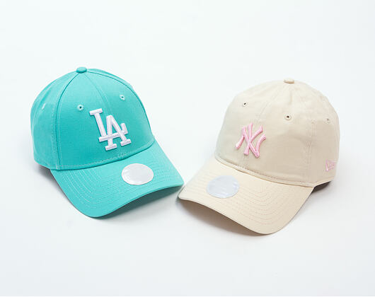 Dámská Kšiltovka New Era - MLB Contrast Stitch 9TWENTY - NY Yankees - Cream / Pink
