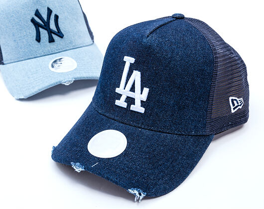 Dámská Kšiltovka New Era - MLB Denim 9FORTY Trucker - LA Dodgers - Navy