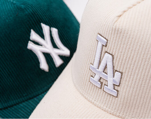 Kšiltovka New Era - MLB Seasonal Cord 9FORTY Trucker - LA Dodgers - Cream