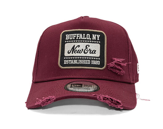 Kšiltovka New Era - Buffalo Distressed Patch 9FORTY A-Frame - Burgundy