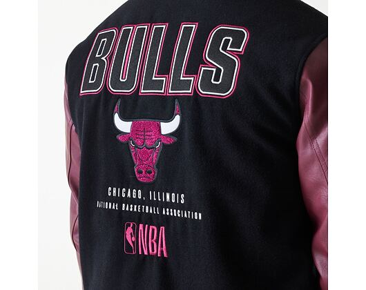 Bunda New Era - NBA Patch Varsity Jacket - Chicago Bulls - Black