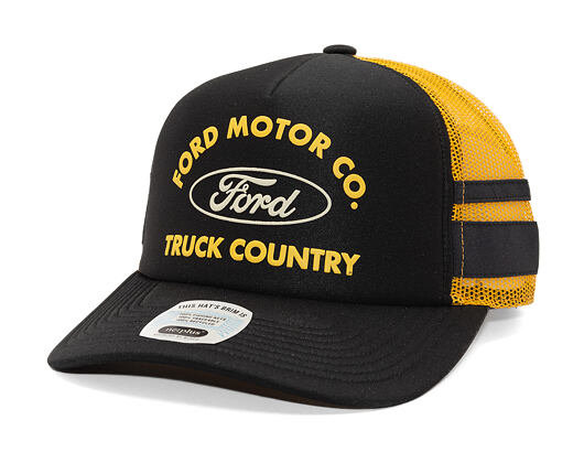 Kšiltovka Brixton - Ford Built Tough Mp Trucker Hat - Burnt Rubber/Empire Yellow