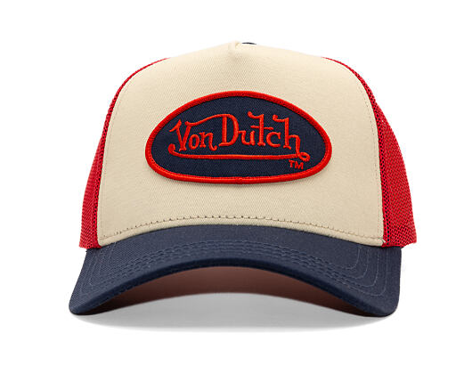 Kšiltovka Von Dutch - Trucker - Classic Logo - Beige/Navy/Red