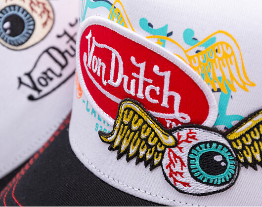 Kšiltovka Von Dutch - Trucker - Patches - White/Red