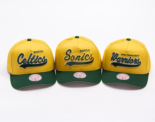 Kšiltovka Mitchell & Ness - Harvest Gold Pro Crown - Golden State Warriors - Gold/Green