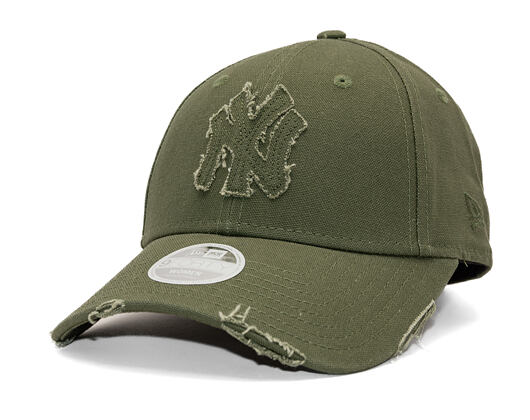 Womens Cap New Era - MLB Womens Distressed 9FORTY - NY Yankees - Rifle Green