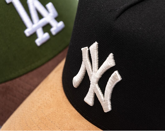 Cap New Era - MLB Suede Visor 9FORTY A-Frame - NY Yankees - Black / Camel