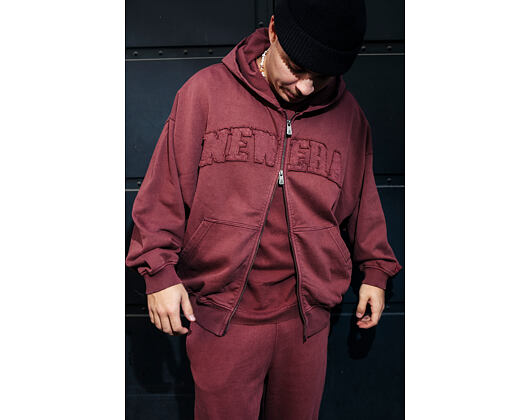 Sweatshirt New Era - Branded Washed Full-Zip Hoody - Burgundy