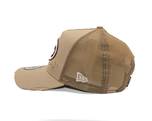 Cap New Era - Branded Oval Canvas Distress 9FORTY Trucker - Camel