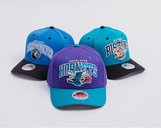 Cap Mitchell & Ness - NBA Team Arch Snapback - Charlotte Hornets - Purple / Teal