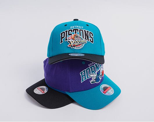 Cap Mitchell & Ness - NBA Team Arch Snapback - Detroit Pistons - Teal / Black