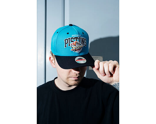 Cap Mitchell & Ness - NBA Team Arch Snapback - Detroit Pistons - Teal / Black