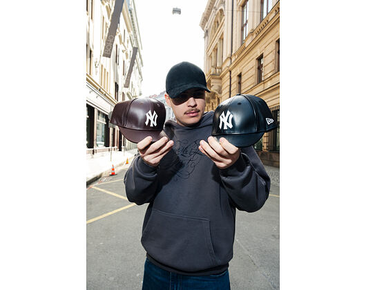 Cap New Era - MLB IMAGE DROP - Leather 9FORTY M-CROWN - NY Yankees - Black
