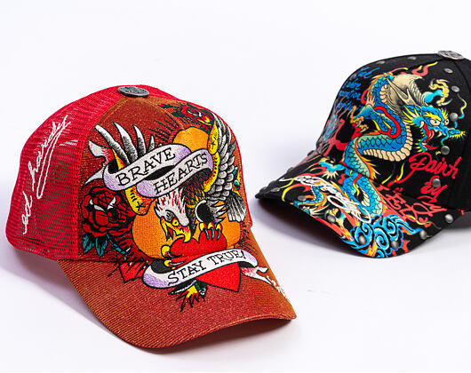 Cap Ed Hardy - Brave Hearts 6 Panel Metallic Trucker Cap - Samba