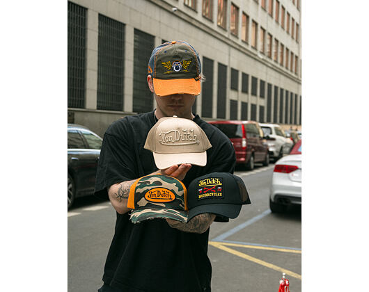 Cap Von Dutch - Trucker - Classic Logo Camo/Orange