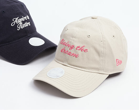 Womens Cap New Era - Branded Slogan 9TWENTY - Stone / Pink