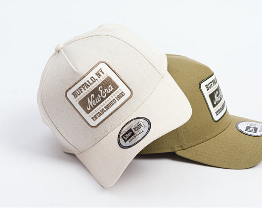 Cap New Era - Branded Buffalo Patch Linen 9FORTY A-Frame - Stone