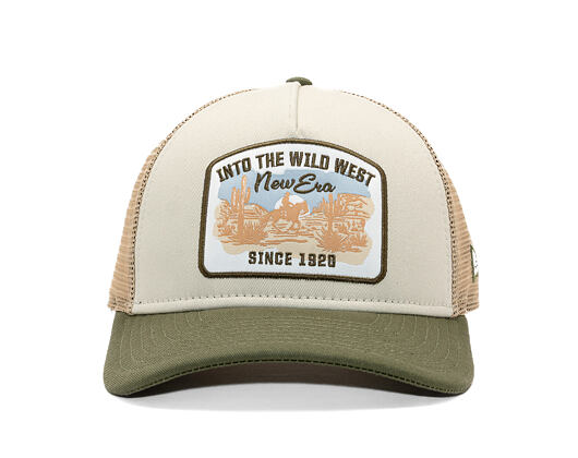 Cap New Era - Branded Wild West Patch 9FORTY M-CROWN A-Frame Trucker - New Olive / Stone