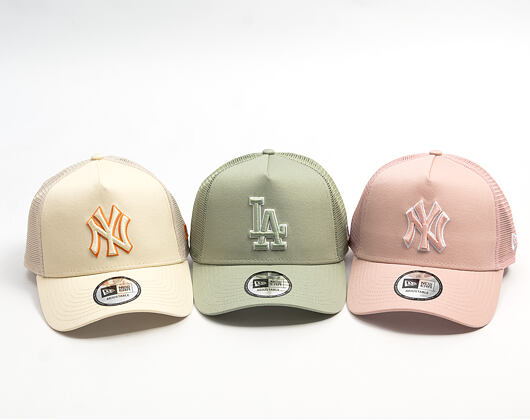 Cap New Era - MLB Outline 9FORTY A-Frame Trucker - NY Yankees - Pink Rouge / White