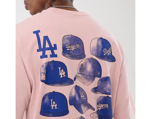Tee New Era - MLB Cap Graphic Oversized Tee - LA Dodgers - Pink Rouge