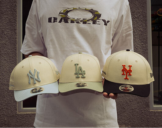 Cap New Era - MLB Side Script 9FORTY M-CROWN - NY Mets - Cream / Black