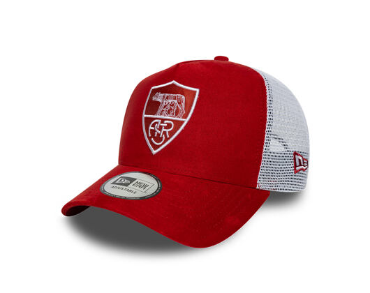 Cap New Era - Faux Suede 9FORTY A-Frame Trucker - AS Roma - Red