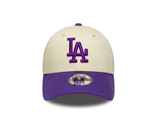 Kids Cap New Era - MLB League Essential 9FORTY - LA Dodgers - Cream / Purple