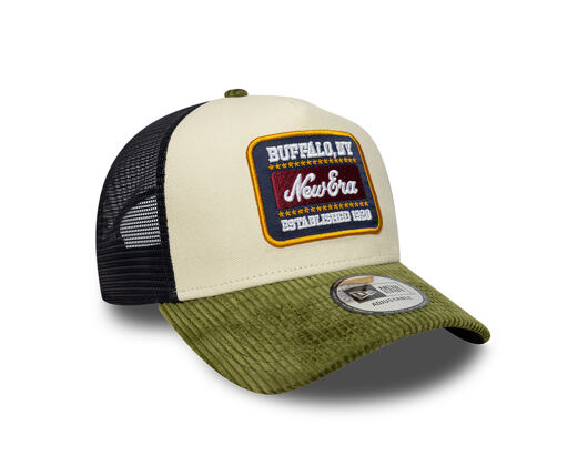 Cap New Era - Branded Patch Cord 9FORTY A-Frame Trucker - Cream / New Olive