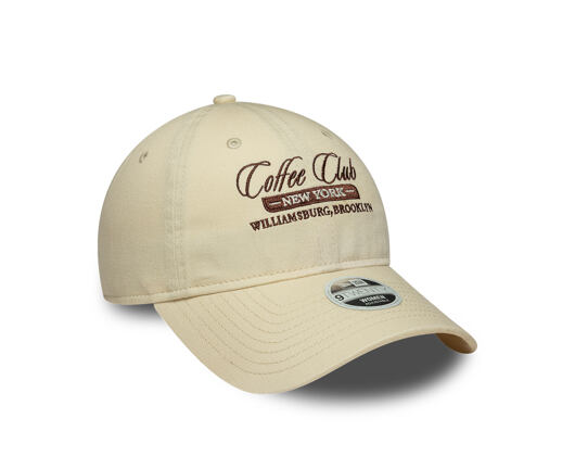 Womens Cap New Era - Branded Cafe Slogan 9TWENTY - Cream / Deep Auburn