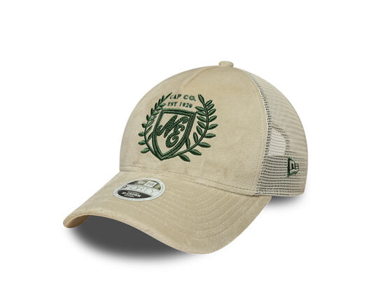 Womens Cap New Era - Branded Velour 9FORTY M-CROWN A-Frame Trucker - Cream