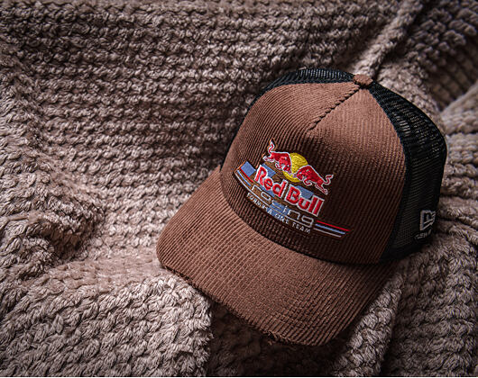Cap New Era - F1 Distressed Cord 9FORTY A-Frame Trucker - RED BULL F1 - Chestnut Brown