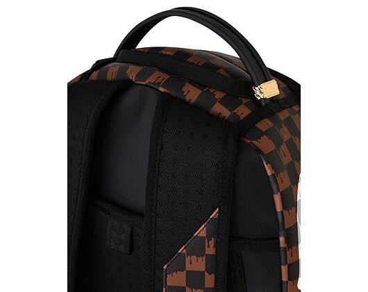 Backpack Sprayground - Brown And Cream Drip Check Shark Backpack