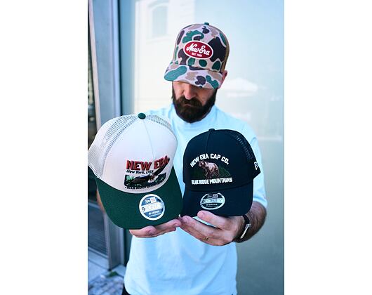 Cap New Era - Branded Graphic 9FORTY M-CROWN A-Frame Trucker - Cream / Cilantro Green