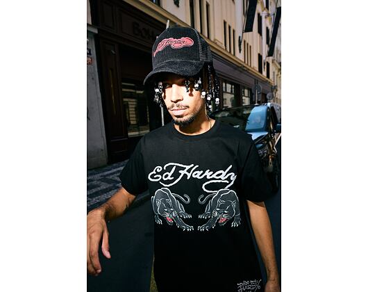 Tee Ed Hardy - Mens Double-Panther Tshirt - Black