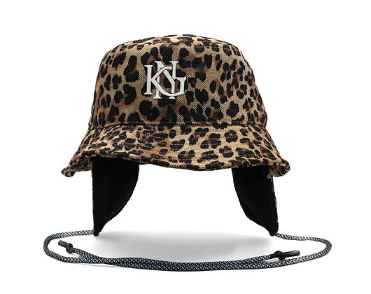Bucket Hat Kangol - Interlock Earfap Bucket - Leopard Tan