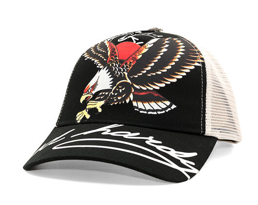 Cap Ed Hardy - Unisex Soaring Eagle Ed Hardy Script 5 Panel Cap - Black/Blue Wash