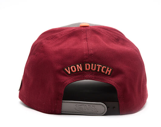 Cap Von Dutch - Dead Or Alive Skull Patch Premium Semi Curve - Red / Grey / Orange