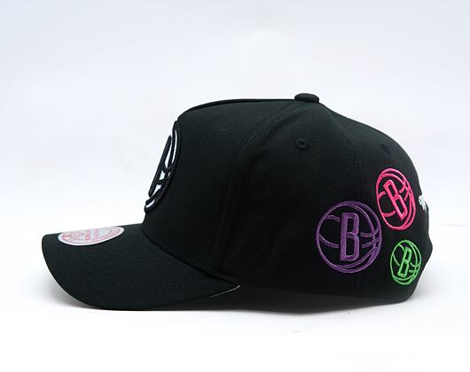 Cap Mitchell & Ness - NBA 404 Club Neon Pro Snapback - Brooklyn Nets - Black