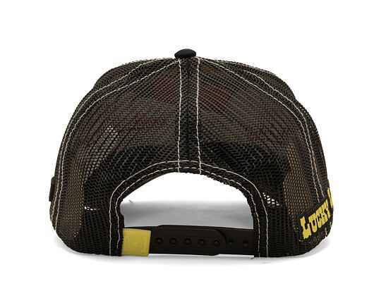 Cap Capslab - Lucky Luke Trucker - Gun Twirl Distressed Patch - Cream / Black