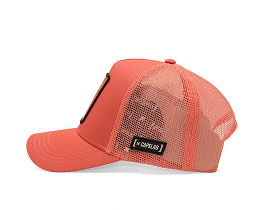 Cap Capslab - Looney Tunes Trucker - Bugs Bunny Line Art Patch - Coral