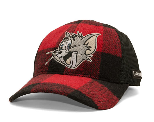 Cap Capslab - Tom & Jerry Trucker - Tom Grin Buffalo Check - Red / Black