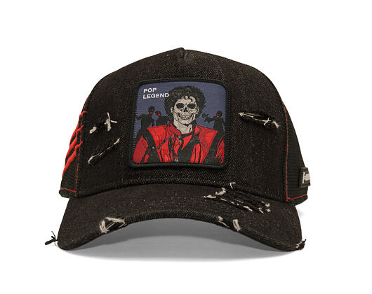 Cap Capslab - Thriller Pop Legend Trucker - Distressed Black Denim