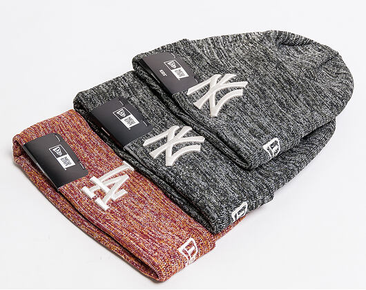 New Era Engineered Fit Cuff Knit Los Angeles Dodgers Cardinal/Grey Winter Beanie
