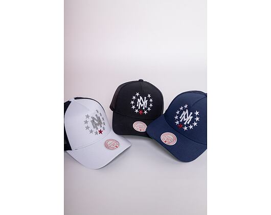 Mitchell & Ness Branded Essential Stars Trucker Snapback Black Cap