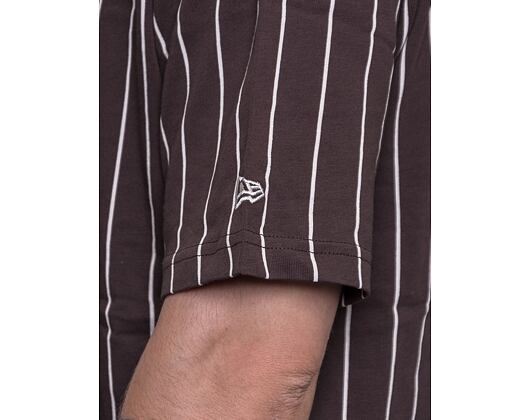 New Era Oversized Pinstripe Tee Brown / Off White