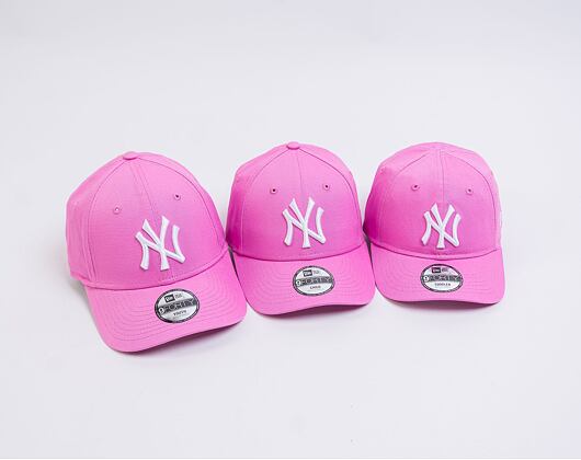 Dětská Kšiltovka New Era 9FORTY Kids MLB League Essential New York Yankees Wild Rose Pink / White