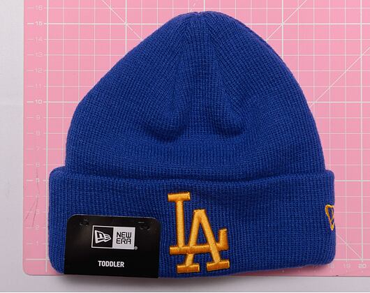 Dětský kulich New Era MLB Kids League Essential Beanie Los Angeles Dodgers Blue Azure / Mellow Yello