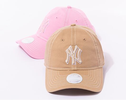 Dámská kšiltovka New Era 9TWENTY MLB Washed New York Yankees Camel / White