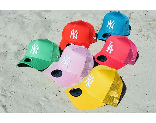 Kšiltovka New Era 9FORTY A-Frame Trucker MLB League Essential Los Angeles Dodgers - Blush Pink / Whi